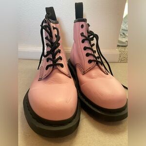 Pink Dr. Marten boots.